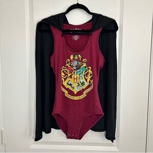 Harry Potter Hogwarts Bodysuit Hoodie Cape Draco Dormiens Nunquam Tillandus Med